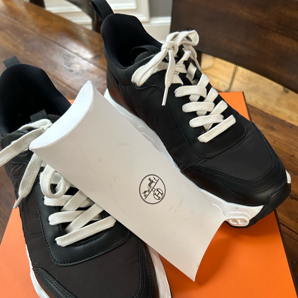 Hermes Black and White Women's Sneakers